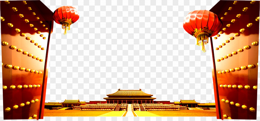 Classic Beijing Scenic Gate Lantern Tiananmen Forbidden City National Day Of The Peoples Republic China Architecture PNG