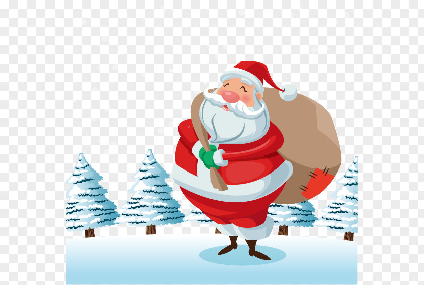 Send A Gift Santa Claus Vector Image Christmas Euclidean PNG