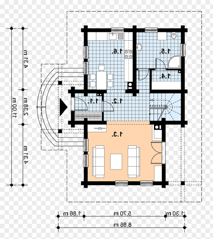 Bali Floor Plan House Schematic PNG
