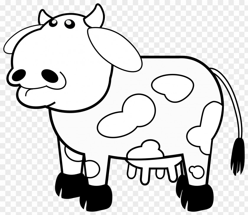 Cute Cow My Big Blue Easy To Colour Book Cattle Pink Coloring PNG