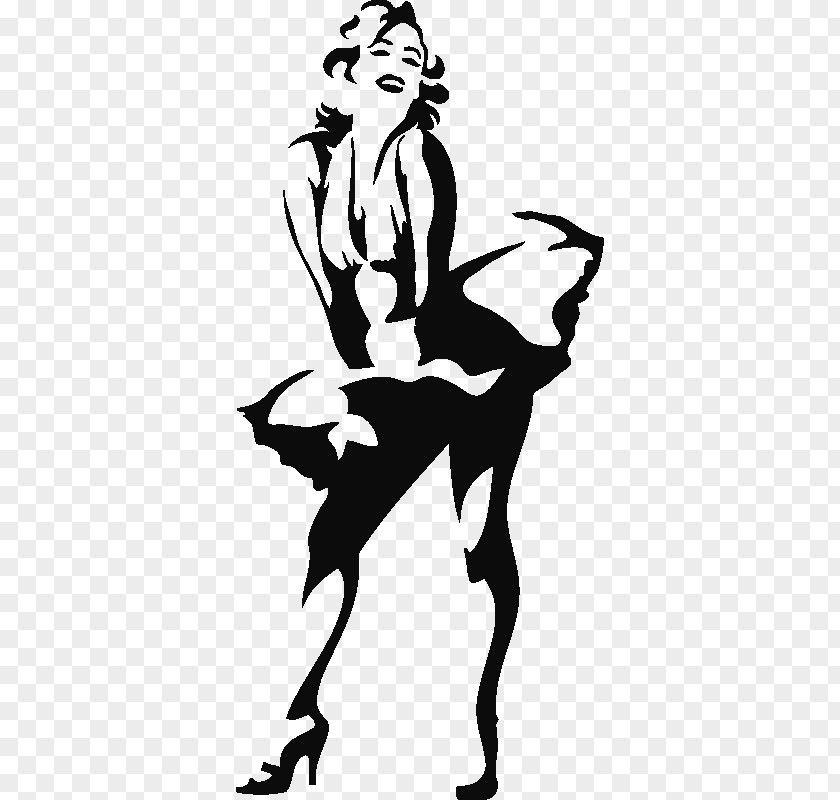 Marilyn Vector Wall Decal Stencil Silhouette Art PNG