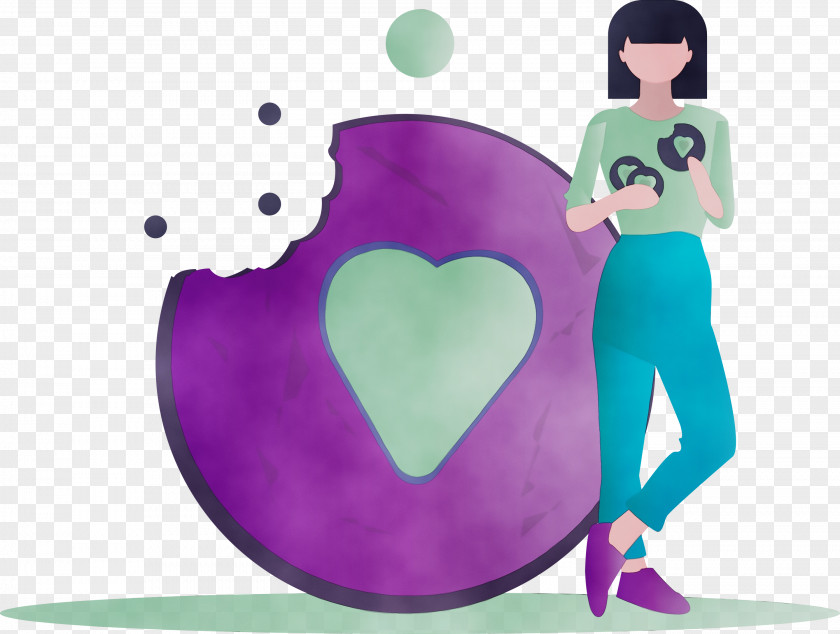 Purple Violet Cartoon Heart Animation PNG