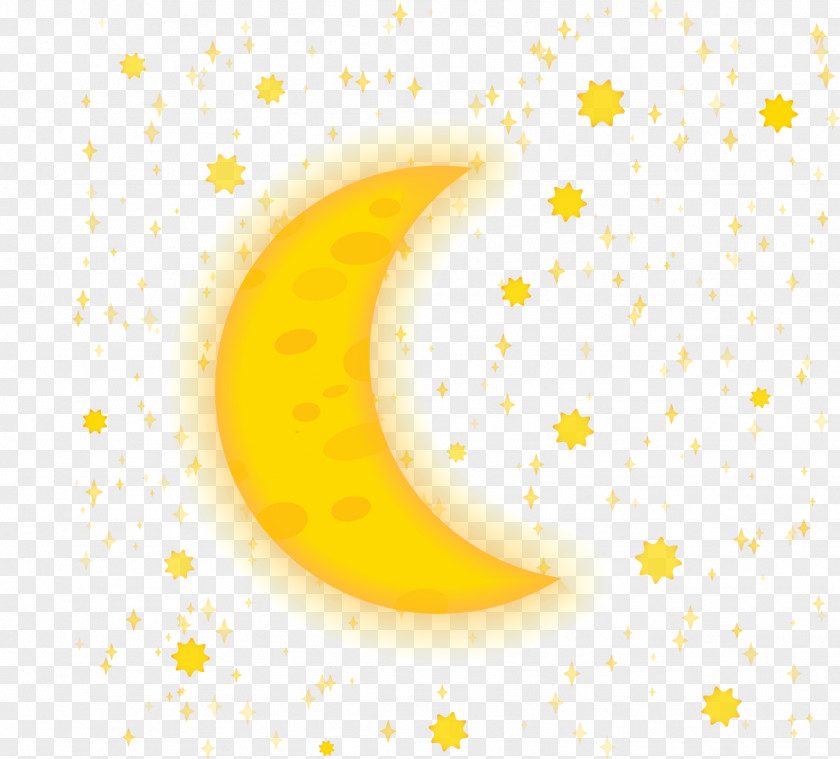 Vector Moon Yellow Pattern PNG