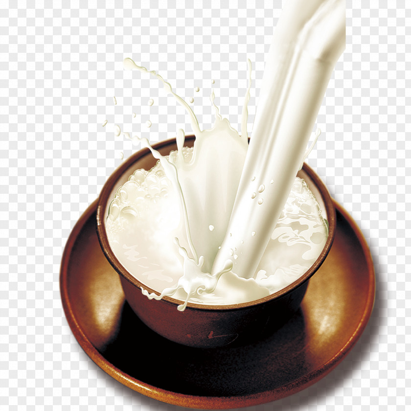 A Cup Of Milk That Splashes In Wooden Cows PNG