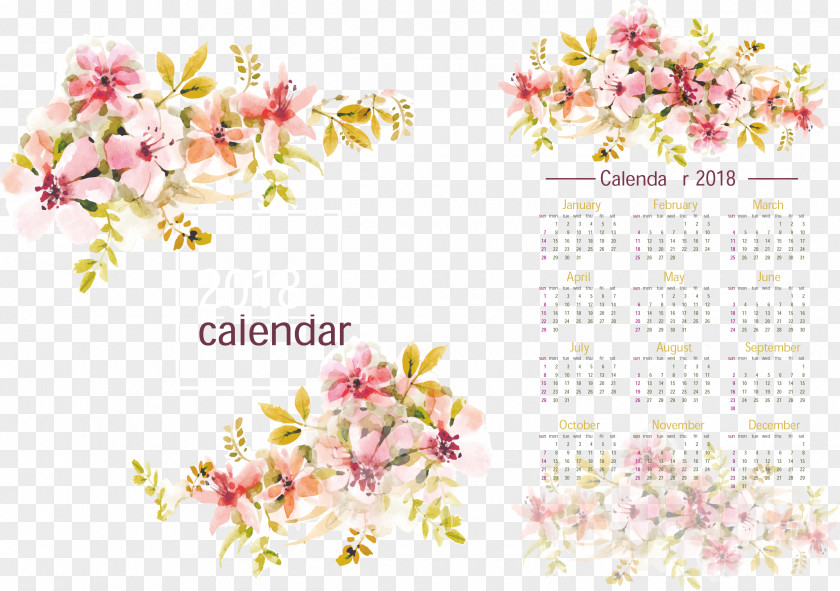 Beautiful Cherry Decoration Calendar Template 2018 Lexus ES Time PNG