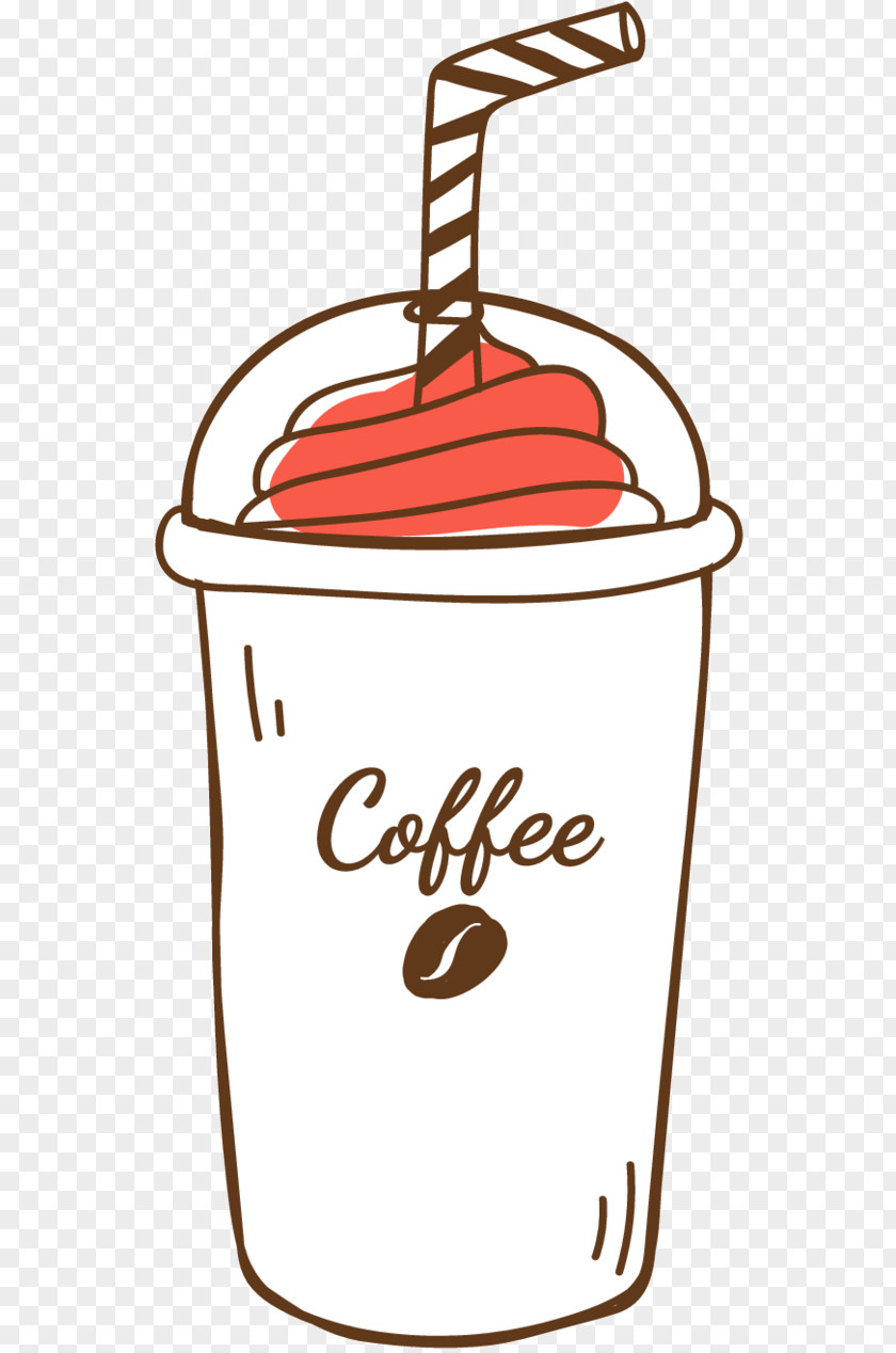 Cafe Iced Coffee Vector Graphics Illustration PNG