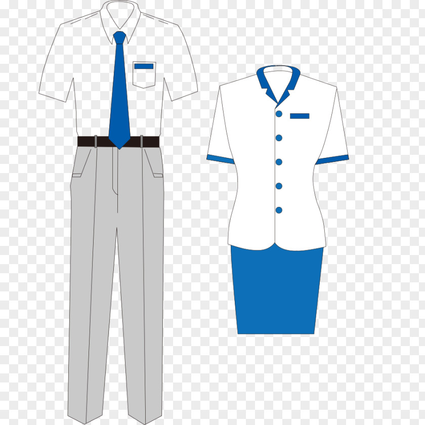 Men And Women Work Clothes Uniform Waiter Download PNG
