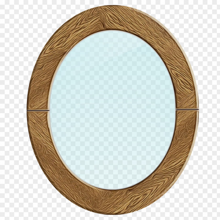 Mirror Circle Oval Beige PNG