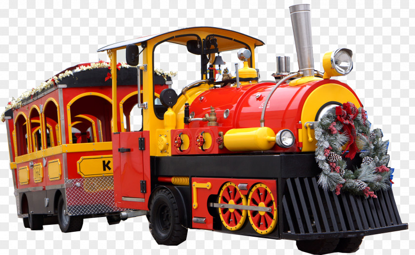 Christmas Express Train Trackless Passenger Car Locomotive PNG