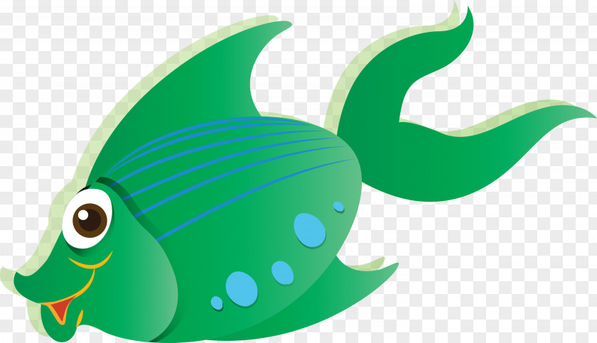 Green Fish Fin Cartoon PNG