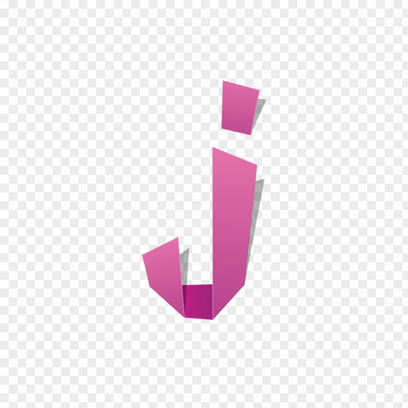 Red Origami Letter J PNG