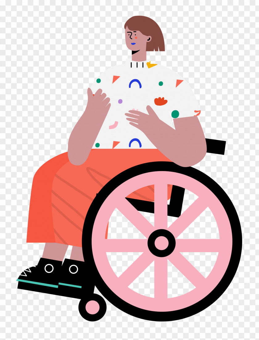 Sitting On Wheelchair Woman Lady PNG