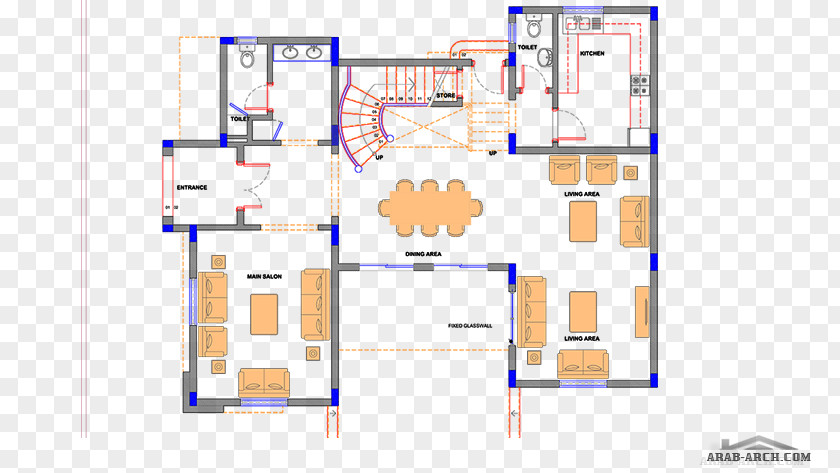 Arab Arch Floor Plan Line PNG