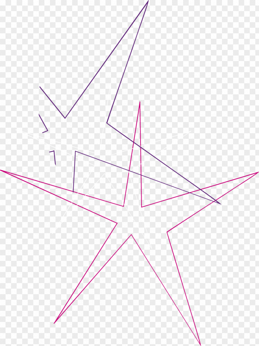Cartoon Star Line Triangle Pattern PNG