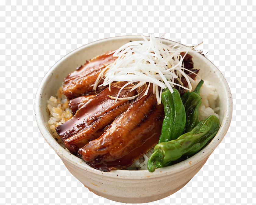 Eel Rice Bowl Seafood Chinese Cuisine Japanese Wallpaper PNG