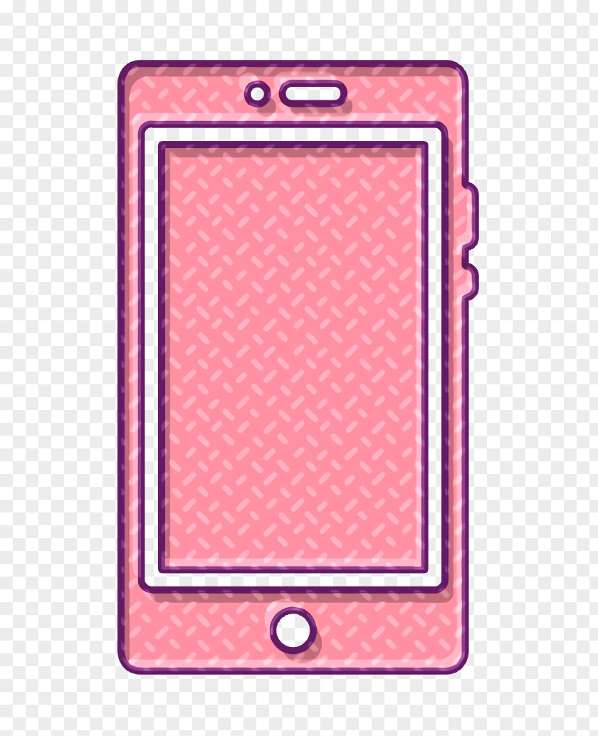 Rectangle Peach Cell Icon Communication Device PNG