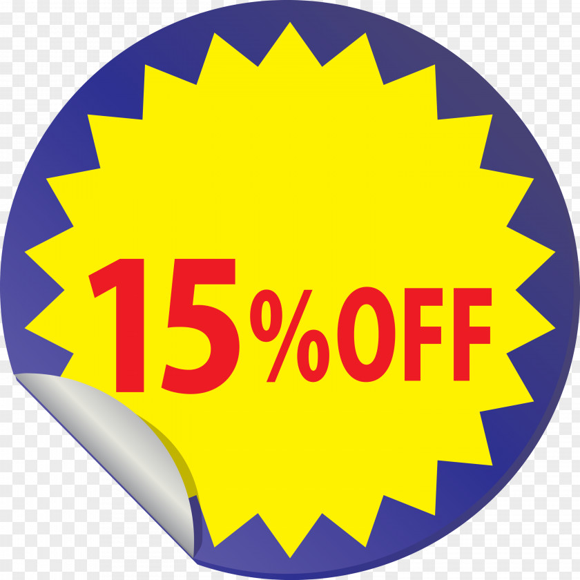 Discount Tag With 15% Off Label PNG