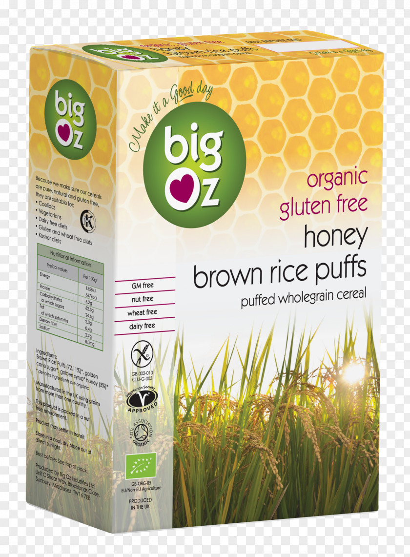 Honey Breakfast Cereal Puffed Rice Commodity Big Oz Organic PNG