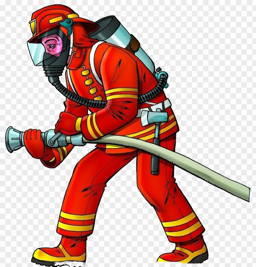 Red Clothes Firefighters Firefighter Police Officer Cartoon Firefighting PNG
