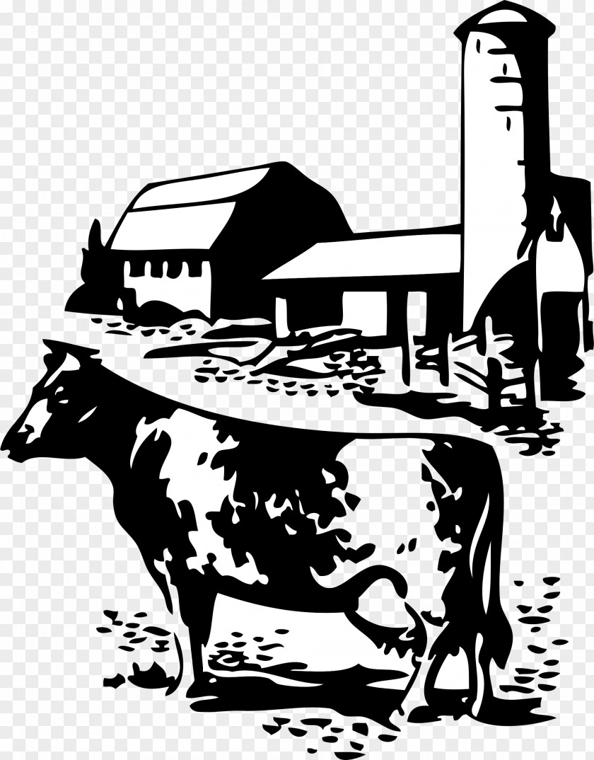 Barn Dairy Cattle Milk Farm Silhouette PNG