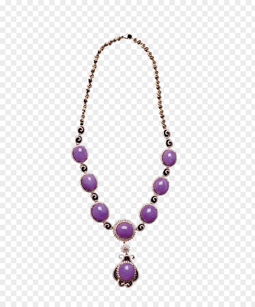 Pearl Necklace Amethyst PNG