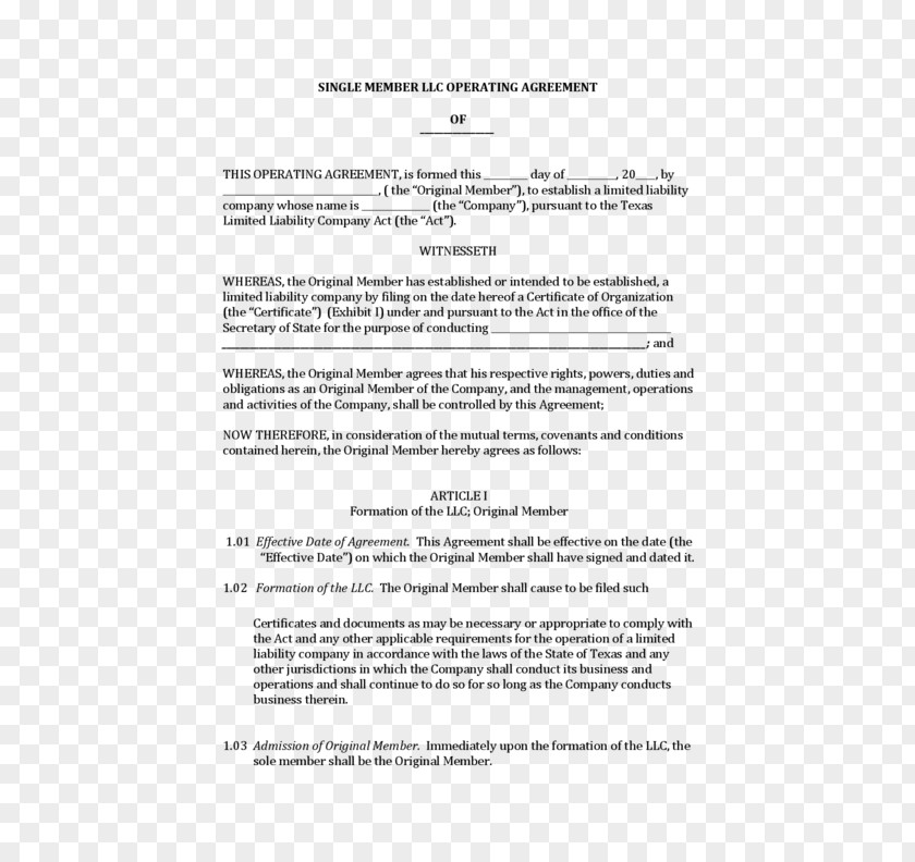 Operating Agreement Uniform Limited Liability Company Act New Jersey Partnership PNG
