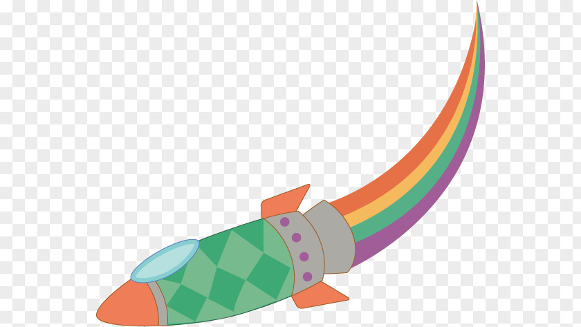 Rainbow Rocket Cartoon Illustration PNG