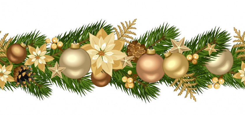 Separated Christmas Garland Clip Art PNG