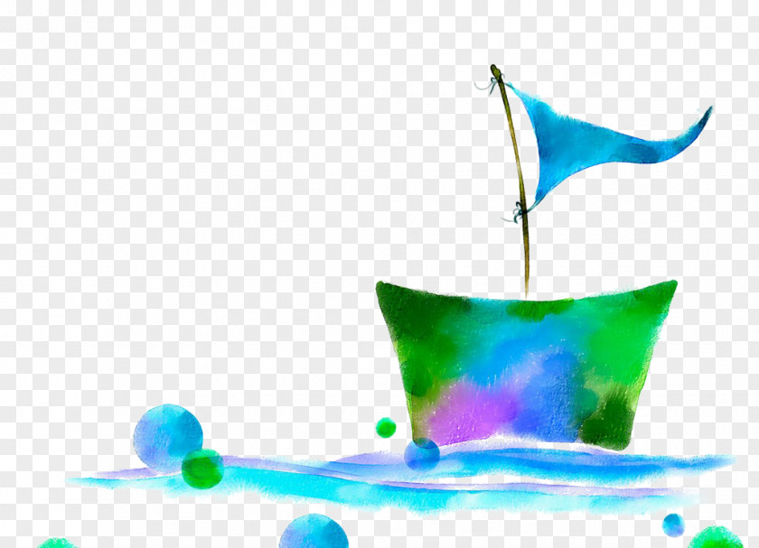 Watercolor Sailboat Painting Sailing Ship PNG