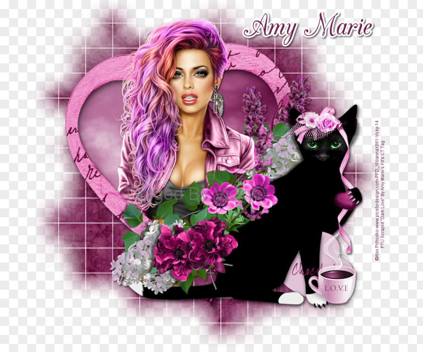 Amy Butler Album Cover Long Hair Pink M PNG