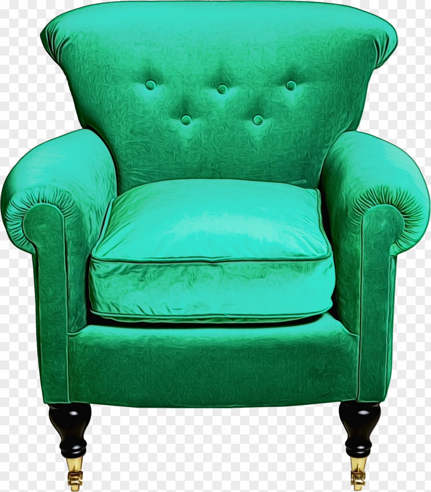 Armrest Futon Pad Green Furniture Chair Club Turquoise PNG