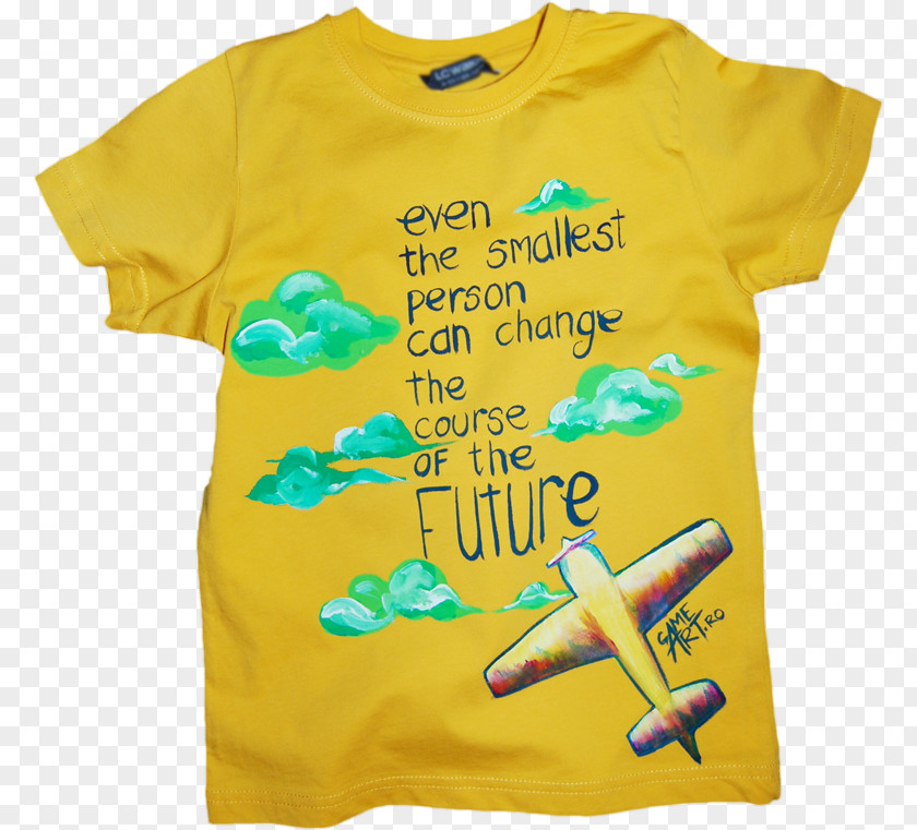 Yellow Plane T-shirt Clothing Sleeve Blouse PNG