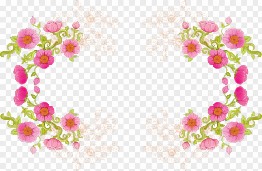 Flower Borders And Frames Wedding Invitation Clip Art PNG