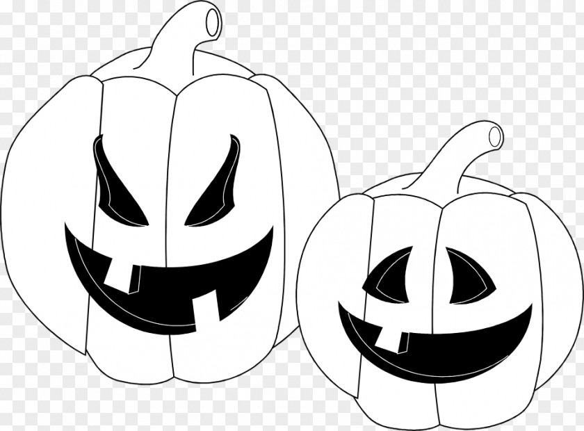 Halloween Jack-o'-lantern Black And White Clip Art PNG
