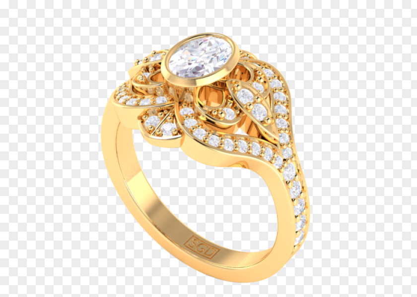 Oval Diamond Ring Wedding Gold Body Jewellery PNG