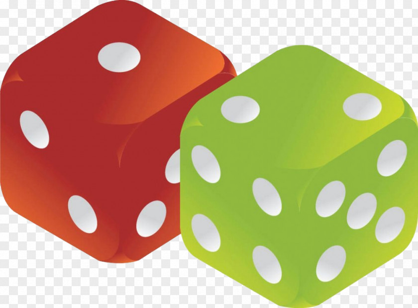Red And Green Dice Cartoon PNG