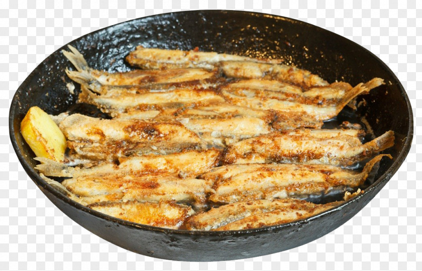 A Pot Of Fried Fish Seafood Rice Egg Frying PNG
