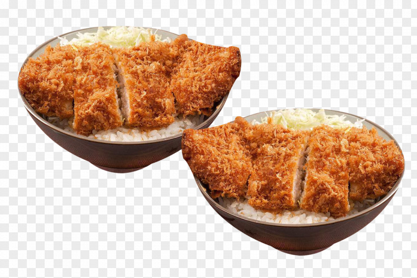Fried Pork Chop Rice Two Copies Tonkatsu Spare Ribs Katsudon PNG