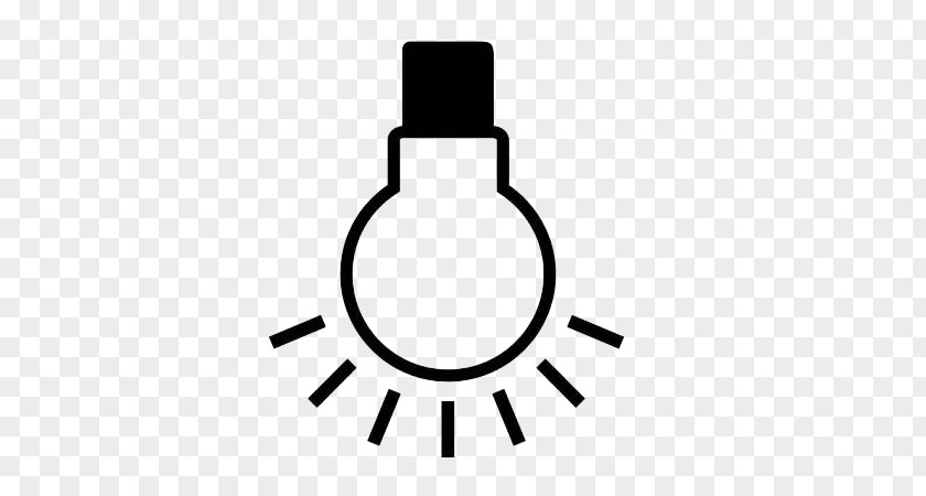 Simple Pen Light Bulb Incandescent Lamp Icon PNG