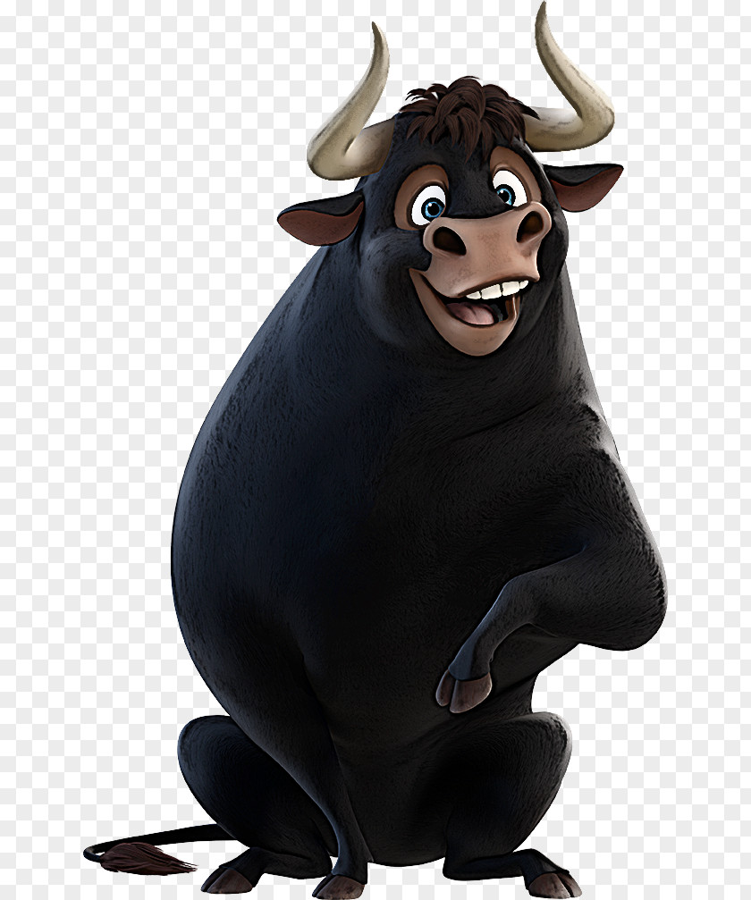 Cartoon Animal Figure Bovine Bull Figurine PNG