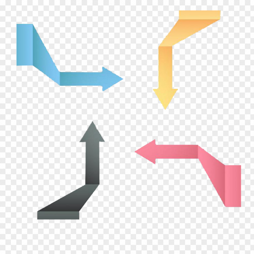 Four-color Pattern Rotation Arrow PPT Icon PNG