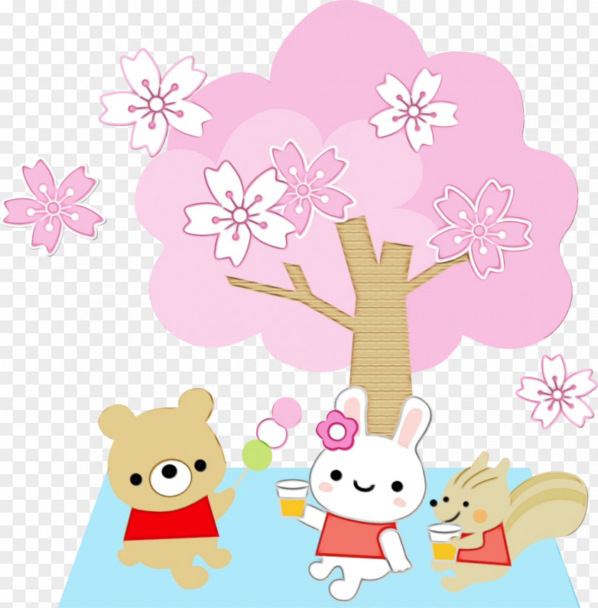 Sticker Character Pink M Line Petal PNG