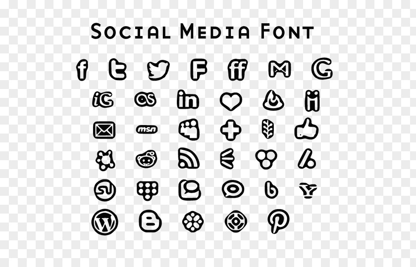 Black Font Social Media Awesome PNG