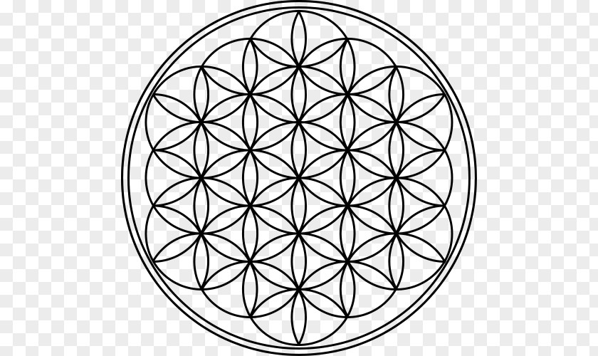 Symbol Overlapping Circles Grid Mandala Sacred Geometry PNG
