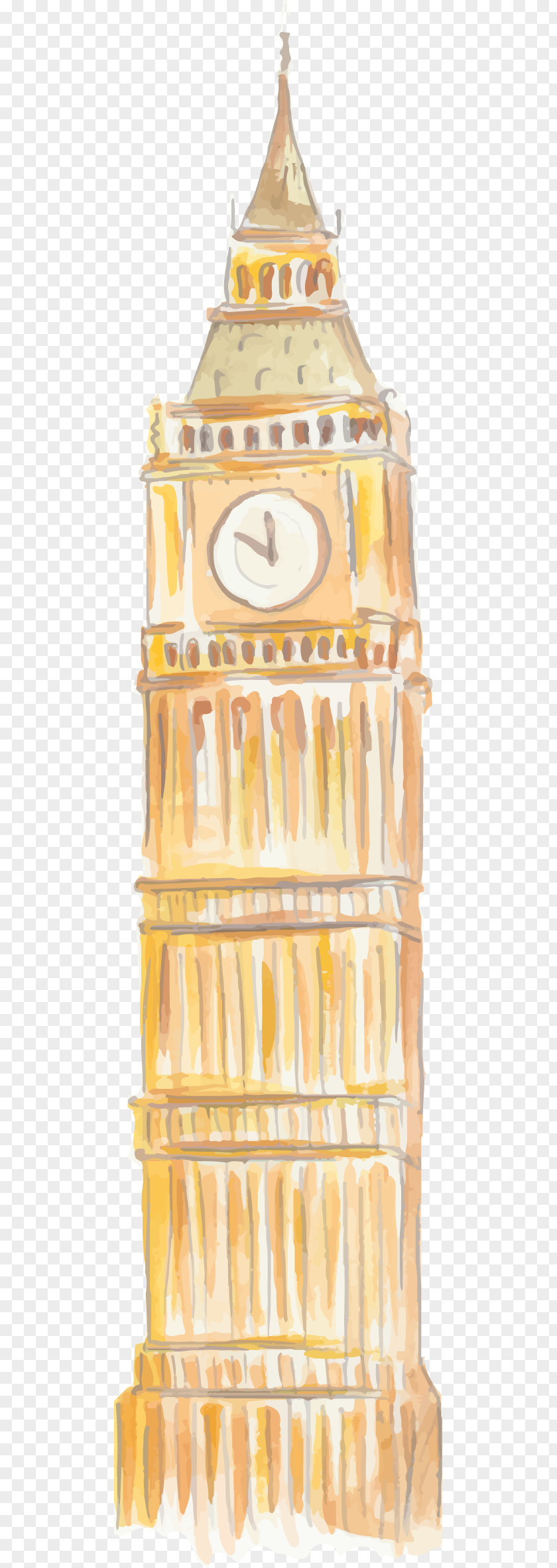 Watercolor Painted London Big Ben Painting PNG