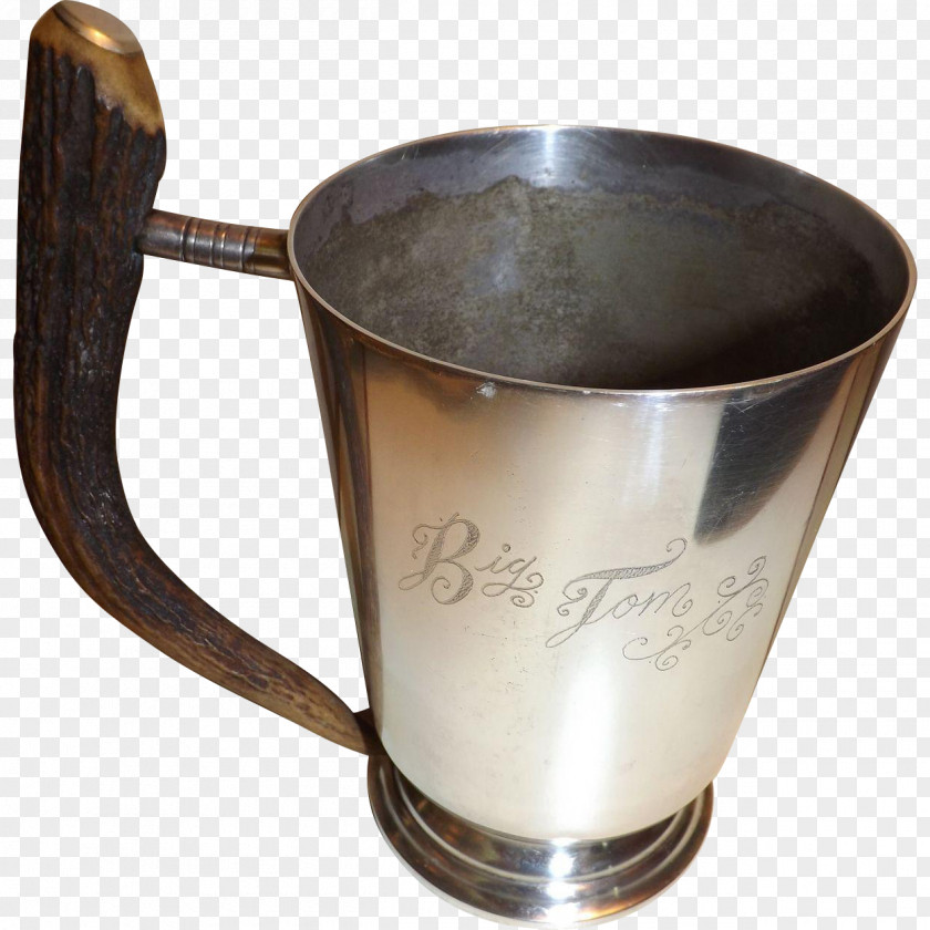 Antler Coffee Cup Mug Silver Glass PNG
