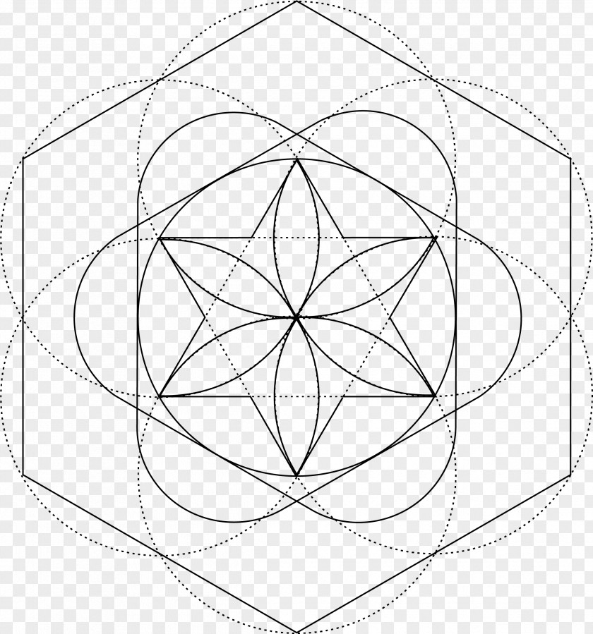 Circle Overlapping Circles Grid Drawing Disk Geometry PNG