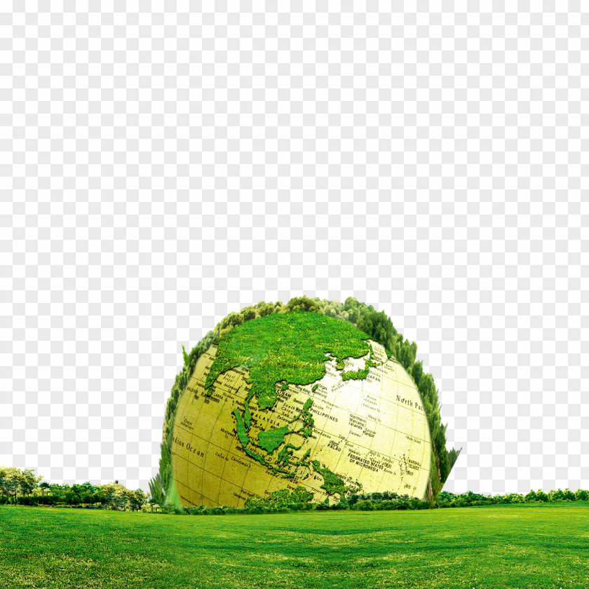 Earth Green Grass Globe PNG