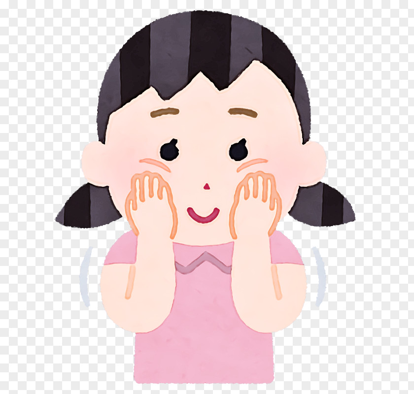 Cartoon Facial Expression Cheek Pink Nose PNG