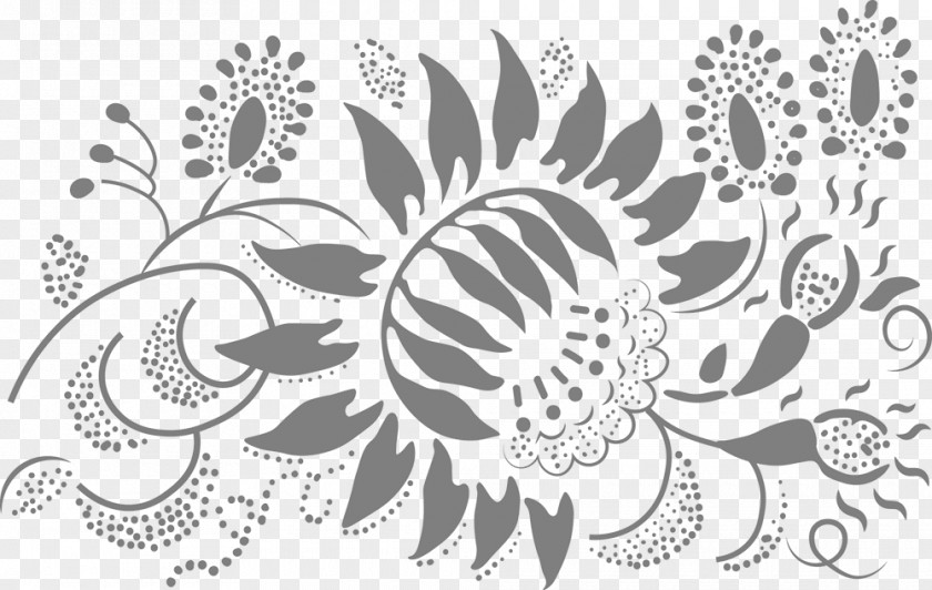 Khokhloma Ornament Art Motif Floral Design Pattern PNG